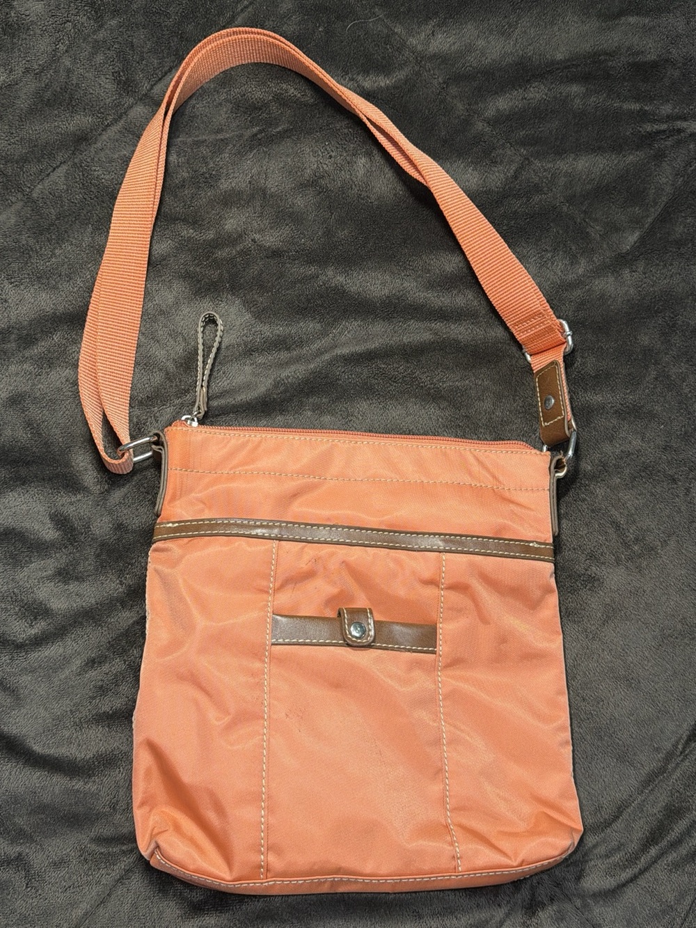 Nine West Coral Crossbody Bag with Brown Trim
